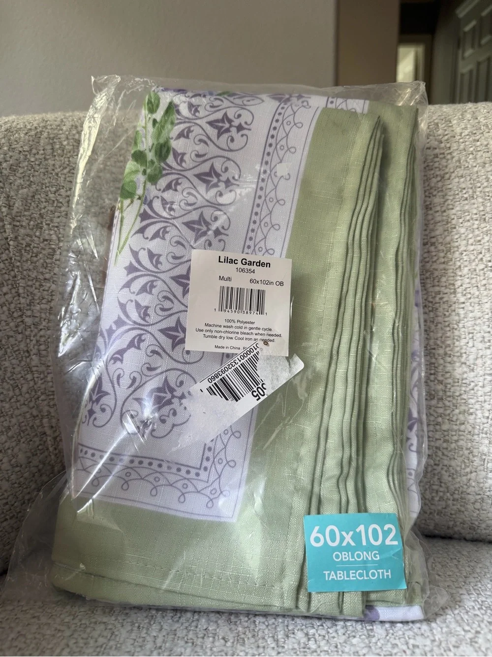 Lilac Garden Floral Rectangle Tablecloth, 60